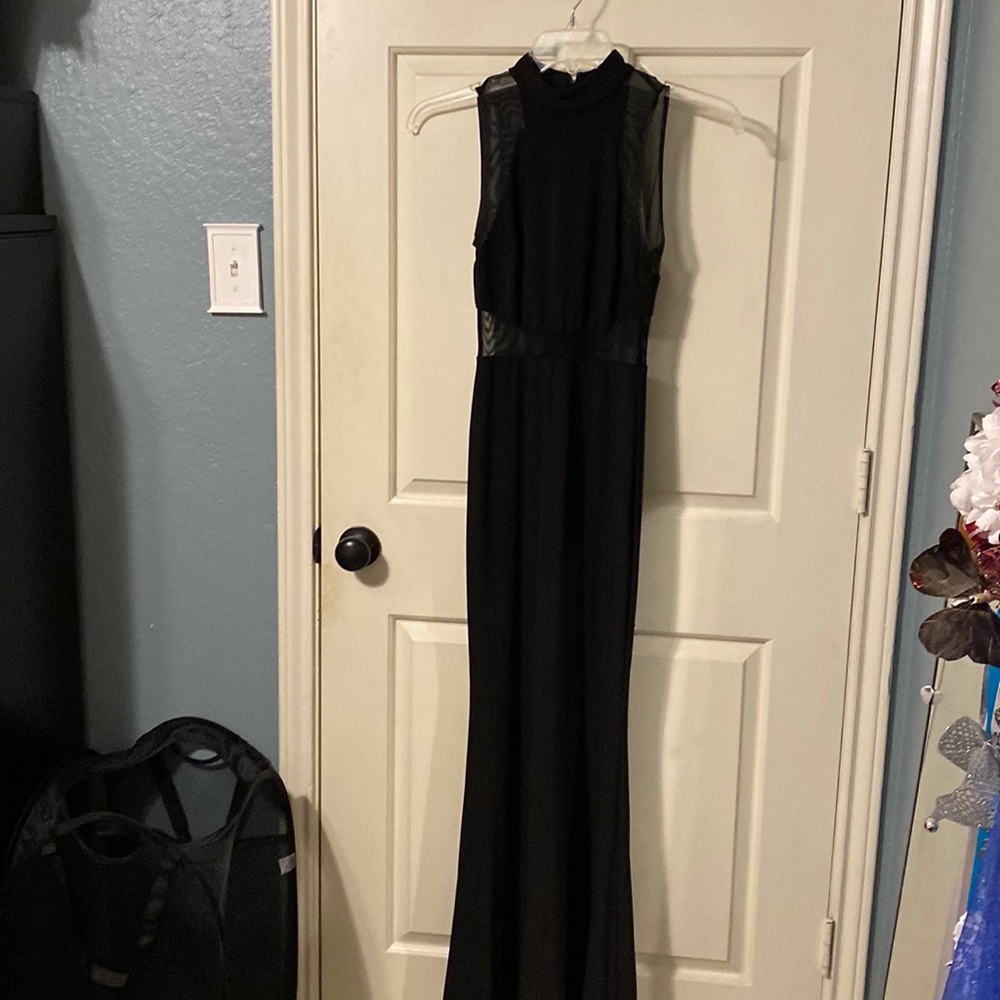 Black Illusion Cutout Prom Dress